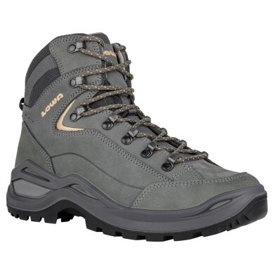 Lowa Hiking Shoes Renegade EVO LL Mid (All-Terrain, Nubuck Leather) Graphite Grey/Apricot Ladies