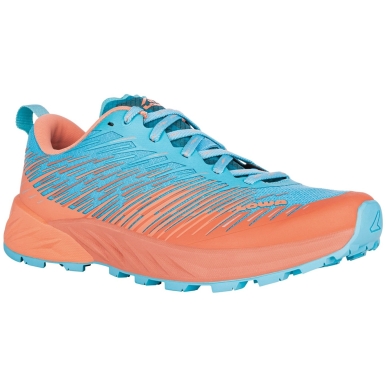 Lowa Trail Running Shoes Amplux (Synthetic, Lightweight) Orange/Arctic Blue Women