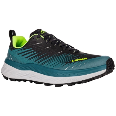 Lowa Trail Running Shoes Fortux (Synthetic, Lightweight) Petrol/Lime Green Men