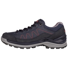 Lowa Hiking-Travel Shoes Toro Pro Low GTX (Velour-Nubuck leather, waterproof) navy blue/red Women