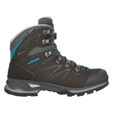 Lowa Hiking Shoes Badia GTX (Trekking, Suede/Textile, Waterproof) Anthracite Grey/Blue Ladies