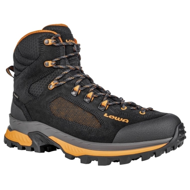 Lowa Hiking Shoes Corvara Mid GTX (Trekking, Suede/Textile, Waterproof) Black/Orange Men's