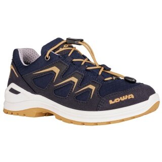 Lowa Hiking Shoes Innox Evo GTX LO (Textile/Synthetic, waterproof) navy blue/curry yellow Kids