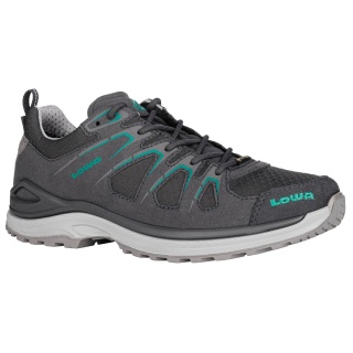 Lowa Hiking Shoes Innox Evo Low GTX (Outdoor-Fitness, Microfiber, waterproof) graphite grey/arctic blue Women