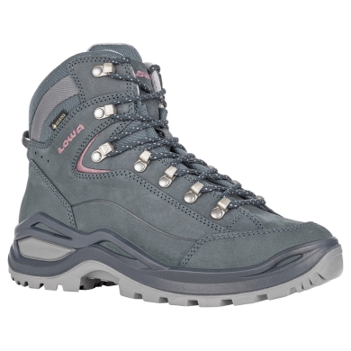 Lowa Hiking Shoes Renegade Evo Mid GTX (All-Terrain, Nubuck Leather, Waterproof) Steel Blue/Pink Ladies