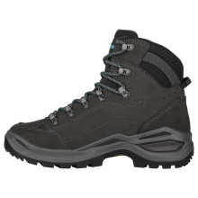 Lowa Renegade Evo Mid GTX Walking Shoes (All-Terrain, Nubuck Leather, Waterproof) asphalt grey/turquoise Ladies