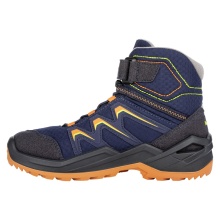 Lowa Winter Shoes Maddox Warm Mid GTX (Textile/Synthetic, waterproof) 2024 navy blue/orange children