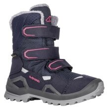 Lowa Winter Shoes Milo Evo GTX High (Textile/Synthetic, waterproof) navy blue/berry Children