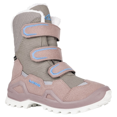 Lowa Winter Shoes Milo Evo GTX High (Textile/Synthetic, waterproof) grey/pink Children