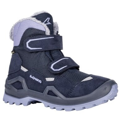 Lowa Winter Shoes Milo Evo Mid GTX (Textile/Synthetic, waterproof) navy blue/lavender Children