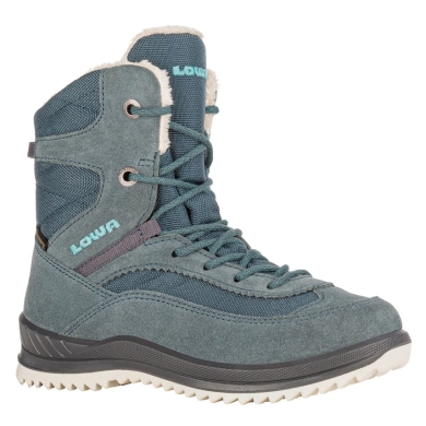 Lowa Winter Boots Ella GTX (suede leather, waterproof) smoke green/arctic blue girls