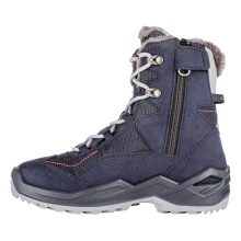 Lowa Winter Boots Lino GTX High (Suede/Textile, waterproof) 2024 navy blue/fuchsia children