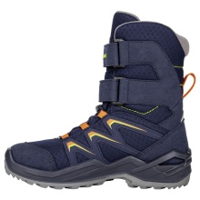 Lowa Winter Boots Maddox Warm High GTX (Textile/Synthetic, waterproof) 2024 navy blue/orange children