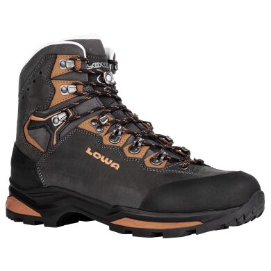 Lowa Hiking Shoes Camino Evo LL (Trekking, Nubuck Leather) 2024 Charcoal Grey/Orange Men's