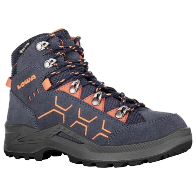 Lowa Hiking Shoes Kody Evo GTX Mid Junior (Suede, Waterproof) Steel Blue/Orange Kids