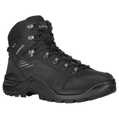 Lowa Renegade EVO Mid GTX Walking Shoes (All-Terrain, Nubuck Leather, Waterproof) Deep Black Men's