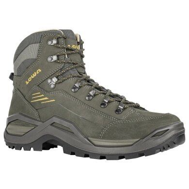 Lowa Hiking Shoes Renegade EVO LL Mid (All-Terrain, Nubuck Leather) Olive Green/Mustard Men's