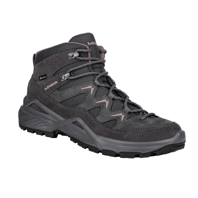 Lowa Hiking Shoes Sirkos Evo Mid GTX (Suede/Textile, Waterproof) Graphite Grey/Pink Ladies