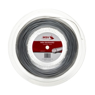 MSV Tennis String Buzzard (Durability+Control+Spin) silver 200m roll