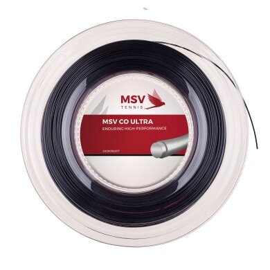 MSV Tennis String Co Ultra (Spin+Tension Stability) black 200m roll