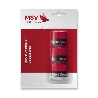 MSV Overgrip Cyber Wet 0.6mm (Sweat absorption/Durability) red 3 pack