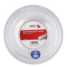 MSV Tennis String Focus Hex Ultra (Spin+Tension Stability) white 200m roll