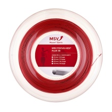 MSV Tennis String Focus Hex Plus 38 (Durability+Spin) Red 200m Roll