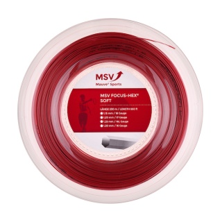 MSV Tennis String Focus Hex Soft 1.25 (Durability+Touch) red 200m roll