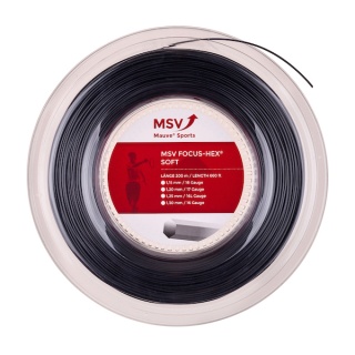 MSV Tennis String Focus Hex Soft (Durability+Touch) black 200m roll