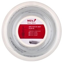 MSV Tennis String Focus Hex Plus 25 (Durability+Spin) white 200m roll