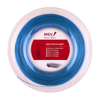 MSV Tennis String Focus Hex (Durability+Spin) light blue 200m roll