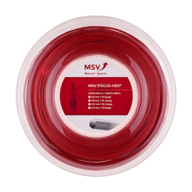 MSV Tennis String Focus Hex (Durability+Spin) red 200m roll