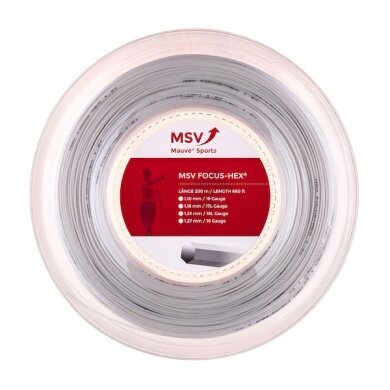 MSV Tennis String Focus Hex (Durability+Spin) white 200m roll