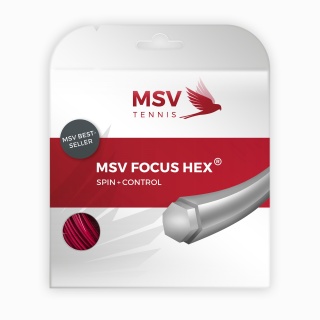 MSV Tennis String Focus Hex (Durability+Spin) red 12m Set