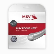 MSV Tennis String Focus Hex (Durability+Spin) silver 12m Set