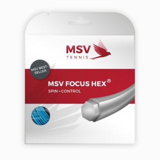 MSV Tennis String Focus Hex (Durability+Spin) light blue Tennis String 12m Set