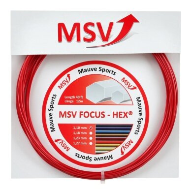 Stringing with tennis string Focus Hex (Durability+Spin) red