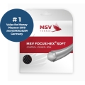 MSV Tennis String Focus Hex Soft (Durability+Control+Power+Spin) black 12m Set