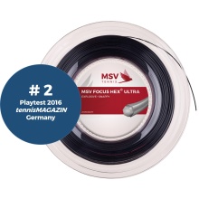 MSV Tennis String Focus Hex Ultra (Spin+Tension Stability) black 200m roll