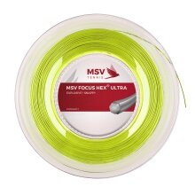 MSV Tennis String Focus Hex Ultra (Spin+Tension Stability) neon yellow 200m roll