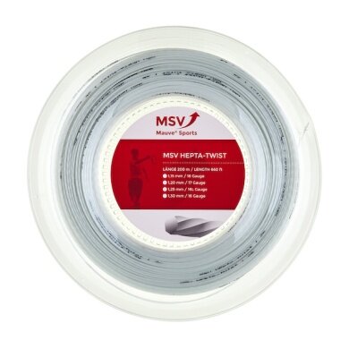 MSV Tennis String Hepta Twist (Durability+Spin) white 200m roll