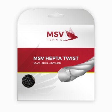 MSV Tennis String Hepta Twist (Durability+Spin) anthracite 12m Set