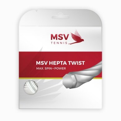 MSV Tennis String Hepta Twist (Durability+Spin) white 12m Set