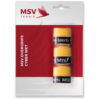 MSV Overgrip Cyber Wet 0.6mm (Sweat absorption/Durability) yellow 3-pack