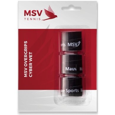 MSV Overgrip Cyber Wet 0.6mm (Sweat absorption/Durability) black 3-pack