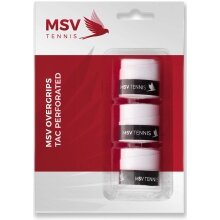 MSV Overgrip Tac Perforated 0.6mm (Sweat absorption/durability) white 3-pack