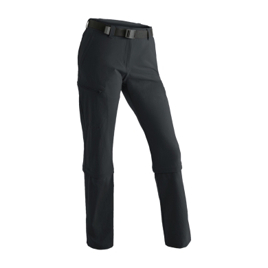 Maier Sports Hiking Trousers Arolla Zipp-Off (4-Way Stretch, Water-Repellent) Long Black Ladies