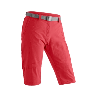 Maier Sports Hiking Trousers Kluane (4-Way Stretch, Water-Repellent) Short Red Ladies