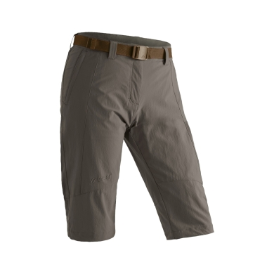 Maier Sports Hiking Trousers Kluane (4-Way Stretch, Water-Repellent) Short Brown Ladies