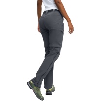 Maier Sports Hiking Trousers Nata T-Zip-Off (long trousers and Bermuda shorts in one) long graphite grey ladies